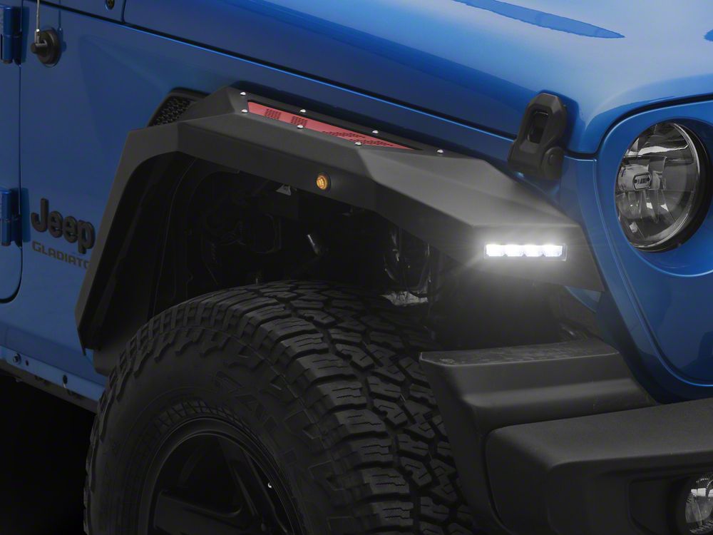 Barricade X-Series Front Fender Flares; Red Mesh (20-25 Jeep Gladiator JT)