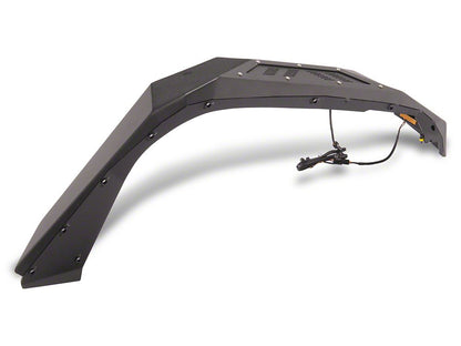 Barricade X-Series Fender Flares with LED DRL and Marker Lights; Black Inserts; Front (20-25 Jeep Gladiator JT)