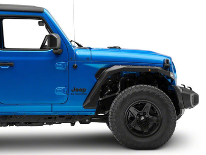 Barricade X-Series Fender Flares with LED DRL and Marker Lights; Black Inserts; Front (20-25 Jeep Gladiator JT)