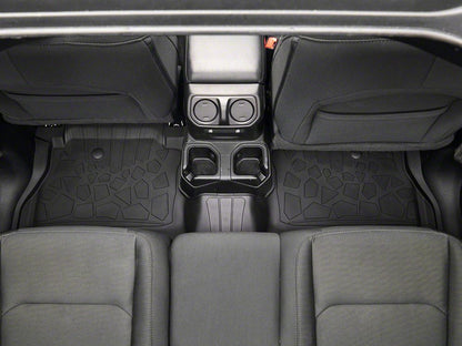 Barricade Custom Fit All-Weather Front and Rear Floor Liners; Black (20-25 Jeep Gladiator JT w/o Rear Underseat Storage)