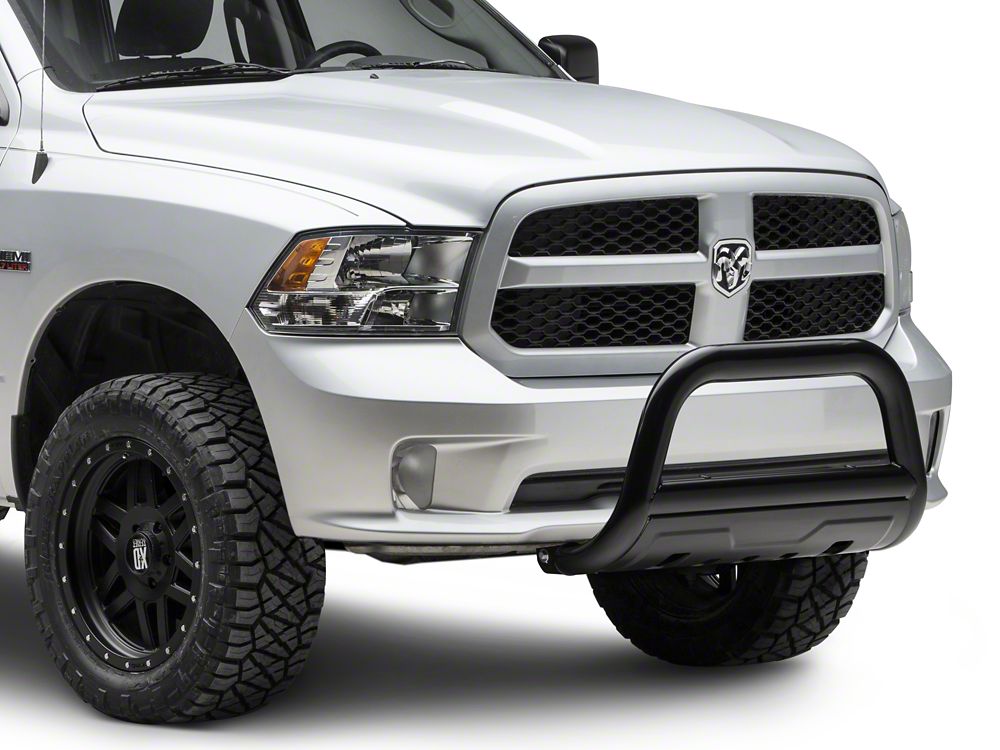Barricade 3.50-Inch Oval Bull Bar with Skid Plate; Black (09-18 RAM 1500, Excluding Rebel)
