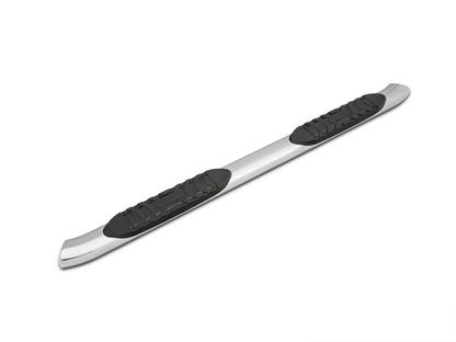 Barricade 5-Inch Oval Bent End Side Step Bars; Stainless Steel (09-18 RAM 1500 Quad Cab, Crew Cab)