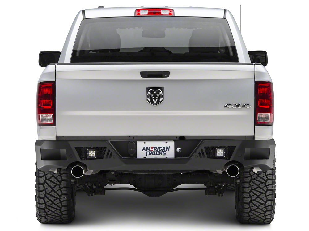 Barricade Extreme HD Rear Bumper with LED Spot Lights; Textured Black (09-18 RAM 1500)