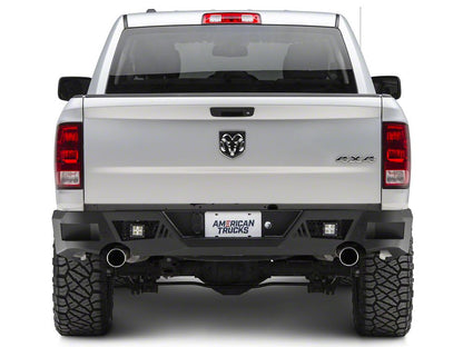 Barricade Extreme HD Rear Bumper with LED Spot Lights; Textured Black (09-18 RAM 1500)
