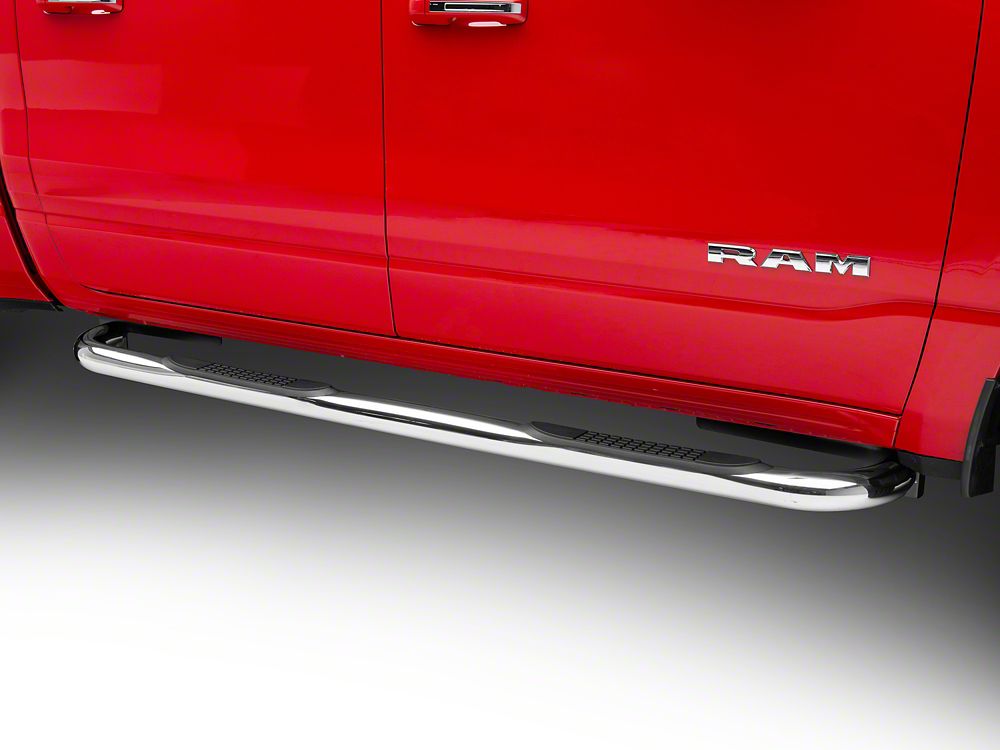 Barricade 3-Inch Side Step Bars; Stainless Steel (19-25 RAM 1500 Crew Cab)