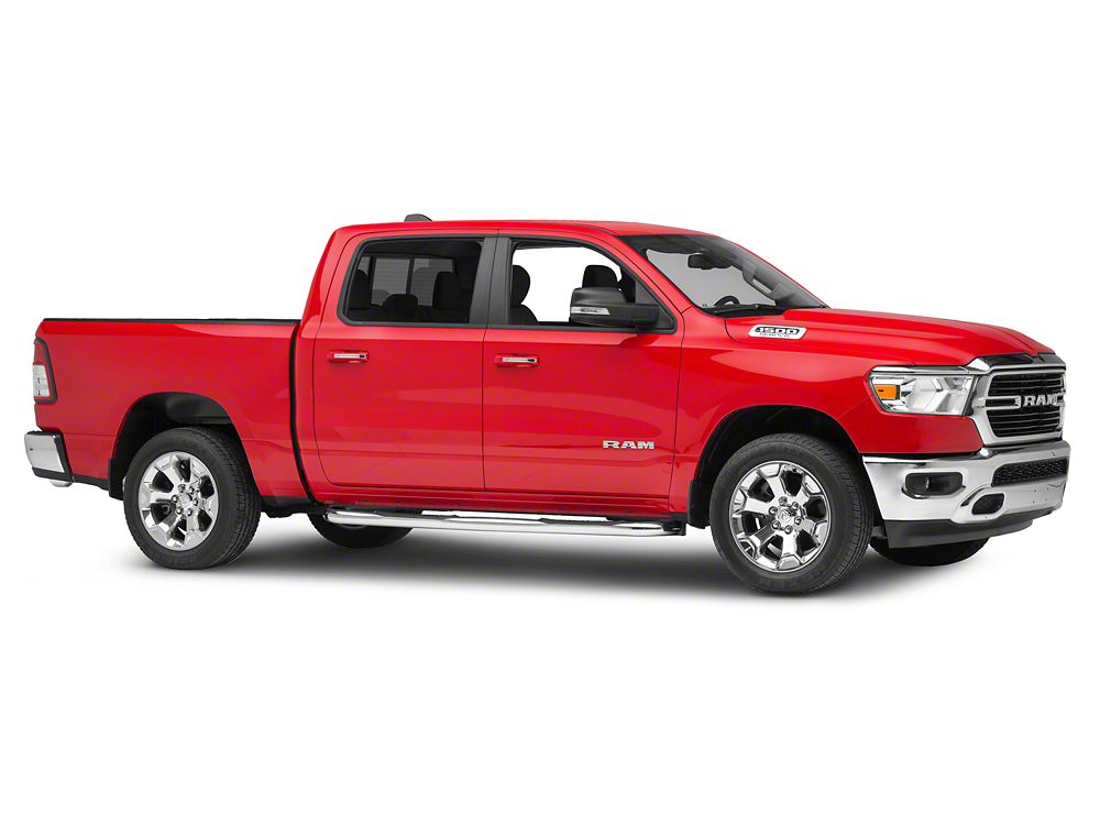 Barricade 3-Inch Side Step Bars; Stainless Steel (19-25 RAM 1500 Crew Cab)