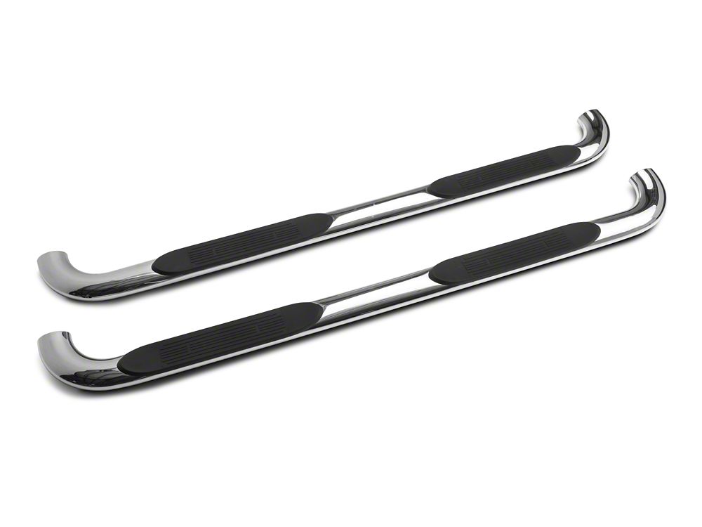 Barricade 4-Inch Oval Bent End Side Step Bars; Stainless Steel (19-25 RAM 1500 Crew Cab)