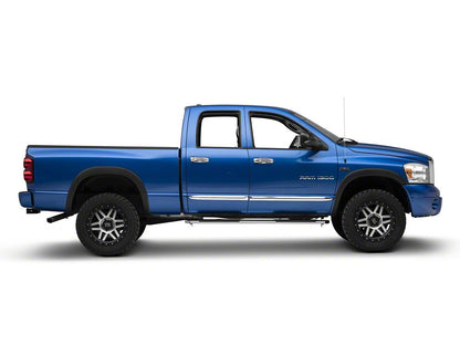 Barricade 4-Inch Flat Oval Running Boards; Stainless Steel (02-08 RAM 1500 Quad Cab)