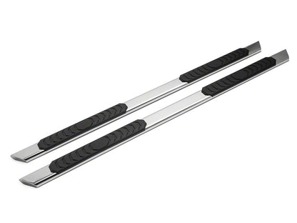 Barricade 4-Inch Flat Oval Running Boards; Stainless Steel (02-08 RAM 1500 Quad Cab)