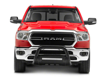Barricade 3.50-Inch Bull Bar with Skid Plate and 20-Inch LED Light Bar; Textured Black (19-24 RAM 1500, Excluding Rebel & TRX)