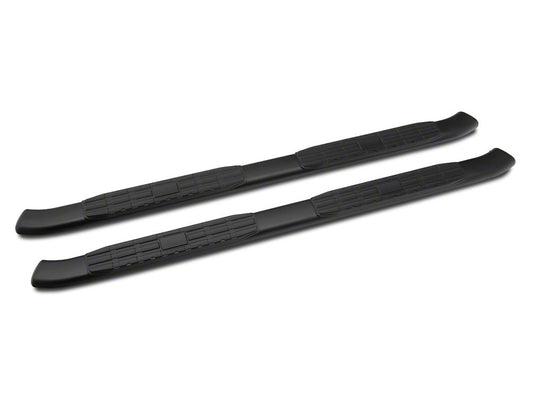 Barricade Pinnacle 4-Inch Oval Bent End Side Step Bars; Black (19-25 RAM 1500 Quad Cab)