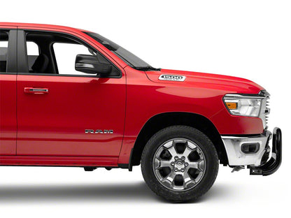 Barricade 3.50-Inch Oval Bull Bar with Skid Plate; Black (19-24 RAM 1500, Excluding Rebel & TRX)