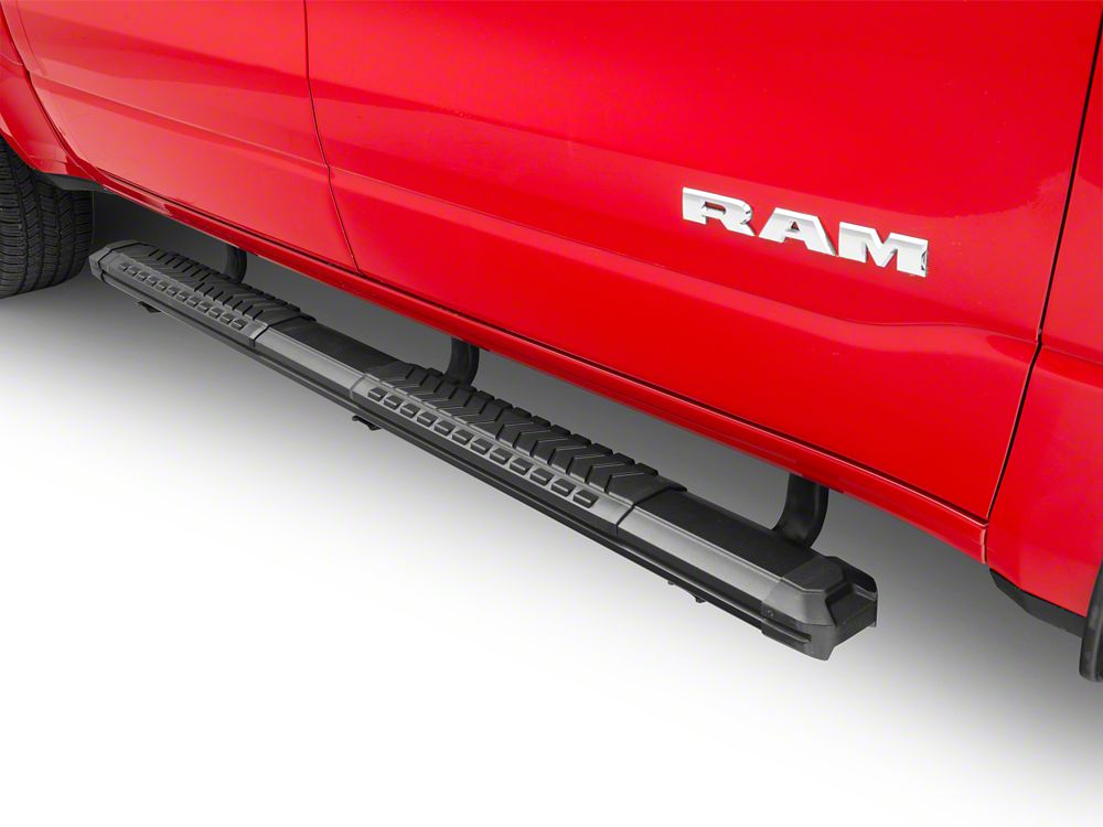 Barricade Saber 5-Inch Aluminum Side Step Bars; Black Cover Plates (19-25 RAM 1500 Quad Cab)