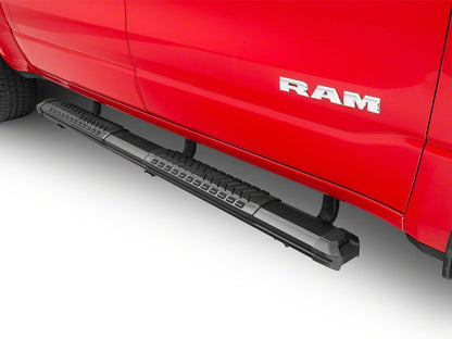Barricade Saber 5-Inch Aluminum Side Step Bars; Black Cover Plates (19-25 RAM 1500 Quad Cab)