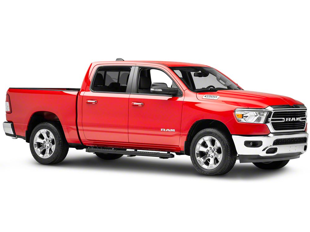 Barricade Saber 5-Inch Aluminum Side Step Bars; Black Cover Plates (19-25 RAM 1500 Quad Cab)
