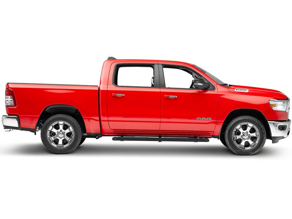 Barricade Saber 5-Inch Aluminum Side Step Bars; Black Cover Plates (19-25 RAM 1500 Quad Cab)