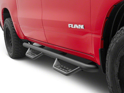 Barricade Tubular Drop Steps; Fine Textured Black Finish (19-25 RAM 1500 Crew Cab)