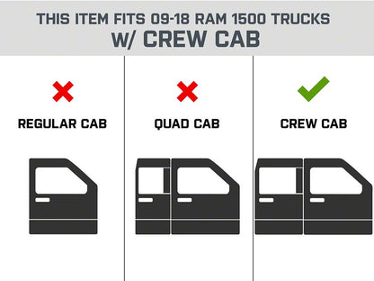 Barricade I4 Running Boards; Black (09-18 RAM 1500 Crew Cab)