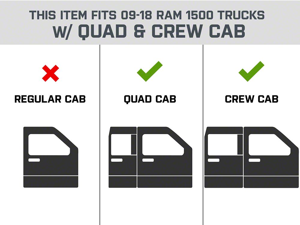 Barricade Pioneer Aluminum Running Boards (09-18 RAM 1500 Quad Cab, Crew Cab)