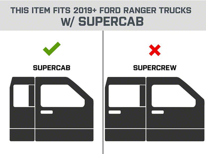 Barricade 4-Inch Oval Bent End Side Step Bars; Black (19-23 Ranger SuperCab)