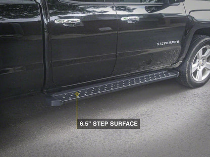 Barricade Rattler Running Boards; Textured Black (14-18 Silverado 1500)
