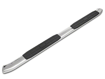 Barricade Pinnacle 4-Inch Oval Bent End Side Step Bars; Rocker Mount; Stainless Steel (14-18 Silverado 1500 Double Cab, Crew Cab)