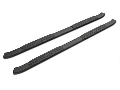 Barricade Pinnacle 4-Inch Oval Bent End Side Step Bars; Rocker Mount; Black (07-13 Silverado 1500 Extended Cab, Crew Cab)