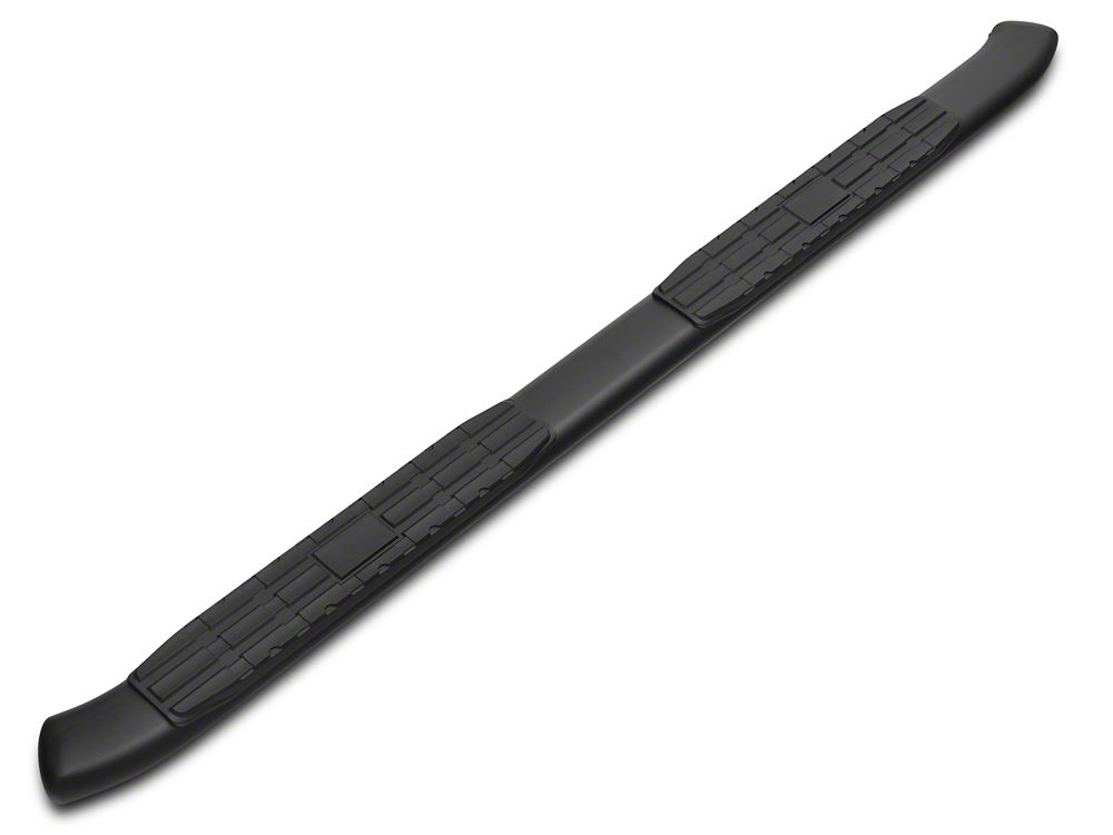 Barricade Pinnacle 4-Inch Oval Bent End Side Step Bars; Rocker Mount; Black (14-18 Silverado 1500 Double Cab, Crew Cab)