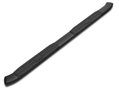 Barricade Pinnacle 4-Inch Oval Bent End Side Step Bars; Rocker Mount; Black (14-18 Silverado 1500 Double Cab, Crew Cab)