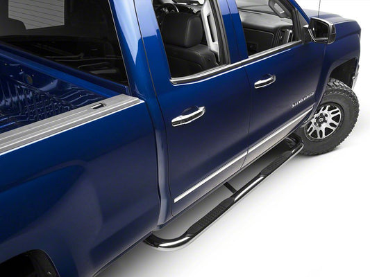 Barricade 3-Inch Side Step Bars; Body Mount; Stainless Steel (14-18 Silverado 1500)