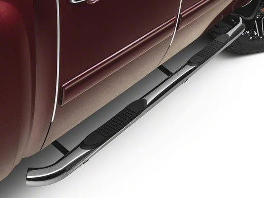 Barricade 3-Inch Side Step Bars; Rocker Mount; Stainless Steel (07-13 Silverado 1500)