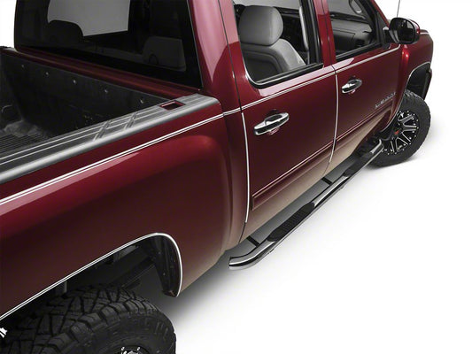 Barricade 3-Inch Side Step Bars; Rocker Mount; Stainless Steel (07-13 Silverado 1500)