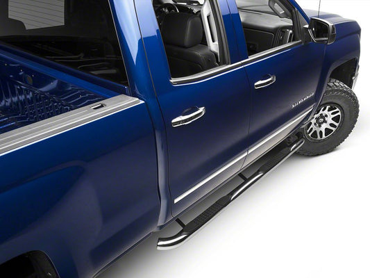 Barricade 3-Inch Side Step Bars; Rocker Mount; Stainless Steel (14-18 Silverado 1500)