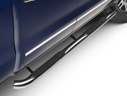 Barricade 3-Inch Side Step Bars; Rocker Mount; Stainless Steel (14-18 Silverado 1500)