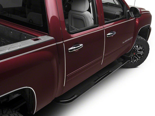 Barricade 3-Inch Side Step Bars; Body Mount; Black (99-13 Silverado 1500)
