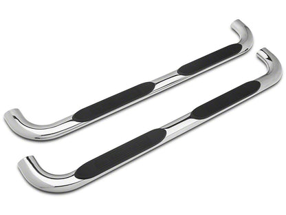 Barricade 4-Inch Oval Bent End Side Step Bars; Body Mount; Stainless Steel (14-18 Silverado 1500)