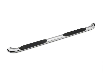 Barricade 4-Inch Oval Bent End Side Step Bars; Rocker Mount; Stainless Steel (07-13 Silverado 1500)