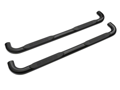 Barricade 4-Inch Oval Bent End Side Step Bars; Body Mount; Black (99-13 Silverado 1500)