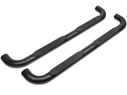 Barricade 4-Inch Oval Bent End Side Step Bars; Body Mount; Black (14-18 Silverado 1500)