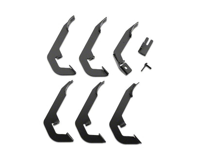 Barricade 4-Inch Oval Bent End Side Step Bars; Rocker Mount; Black (07-13 Silverado 1500)