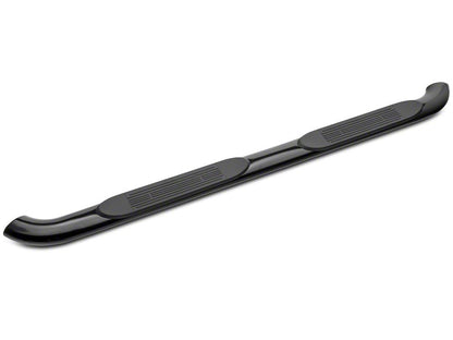 Barricade 4-Inch Oval Bent End Side Step Bars; Rocker Mount; Black (14-18 Silverado 1500)
