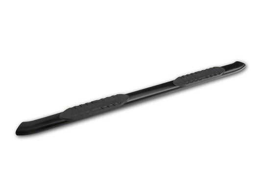 Barricade 5-Inch Oval Bent End Side Step Bars; Body Mount; Black (99-06 Silverado 1500)