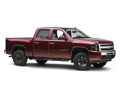 Barricade 5-Inch Oval Bent End Side Step Bars; Rocker Mount; Black (07-13 Silverado 1500)