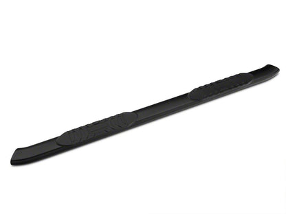 Barricade 5-Inch Oval Bent End Side Step Bars; Rocker Mount; Black (07-13 Silverado 1500)