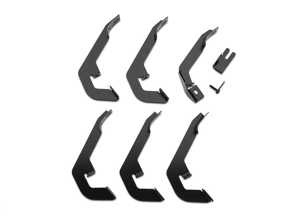 Barricade 5-Inch Oval Bent End Side Step Bars; Rocker Mount; Black (07-13 Silverado 1500)