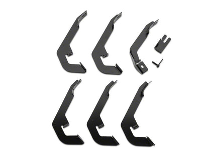 Barricade 5-Inch Oval Bent End Side Step Bars; Rocker Mount; Black (07-13 Silverado 1500)