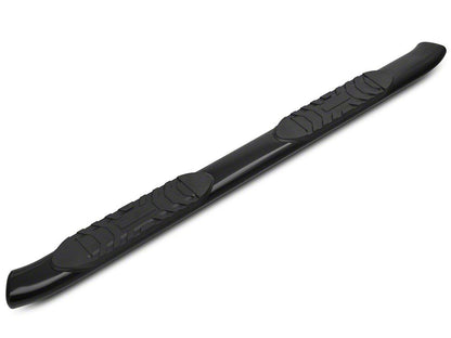 Barricade 5-Inch Oval Bent End Side Step Bars; Rocker Mount; Black (14-18 Silverado 1500)