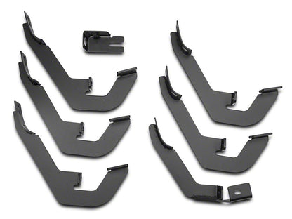 Barricade 5-Inch Oval Bent End Side Step Bars; Rocker Mount; Black (14-18 Silverado 1500)