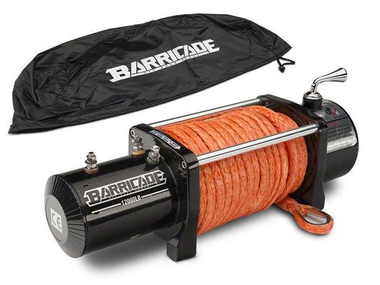 Barricade 12,000 lb. Winch with Synthetic Rope (Universal; Some Adaptation May Be Required)