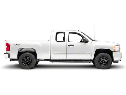 Barricade 4-Inch Oval Straight End Running Boards; Black (07-13 Silverado 1500 Extended Cab, Crew Cab)